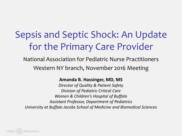 Sepsis and Septic Shock: An Update for the Primary Care Provider