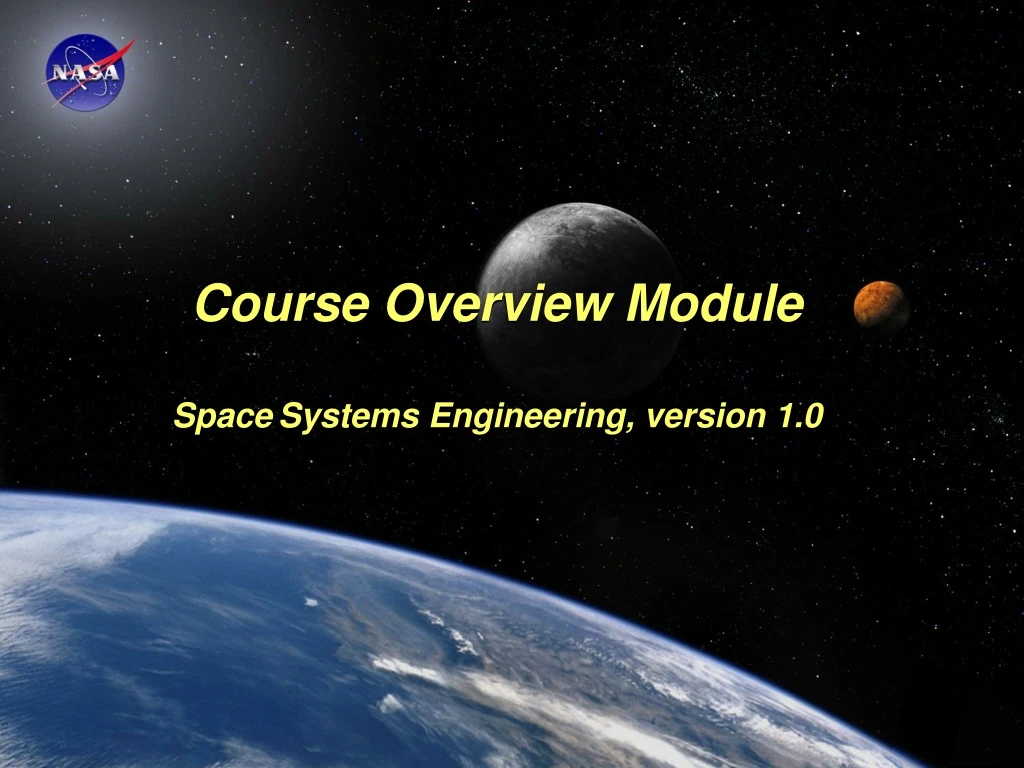 course overview module space systems engineering