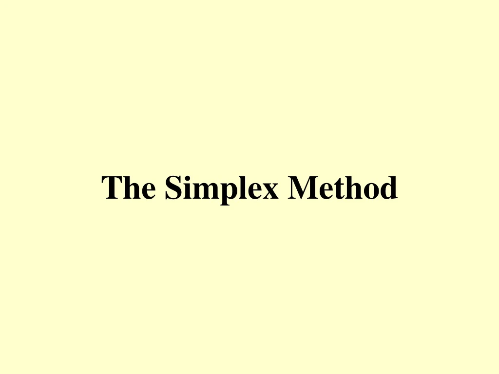 the simplex method