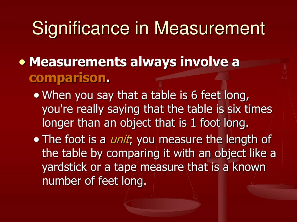 significance in measurement