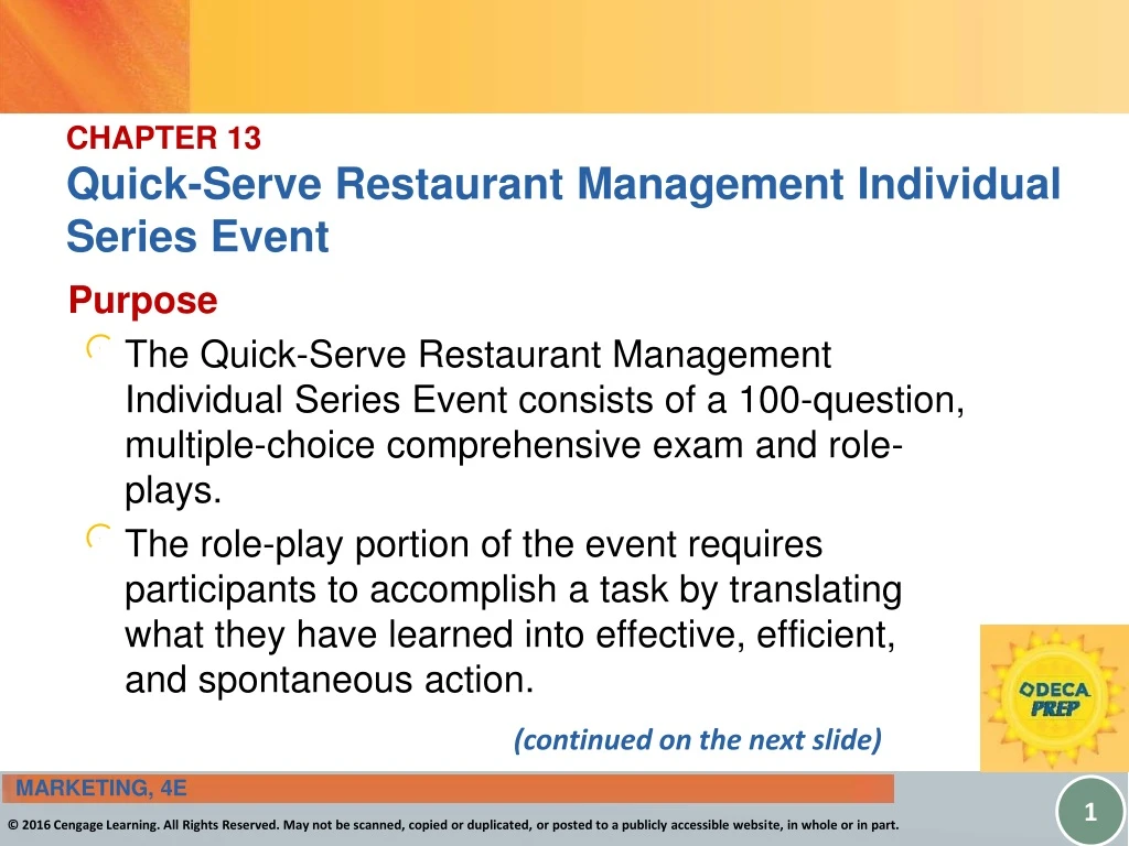 chapter 13 quick serve restaurant management