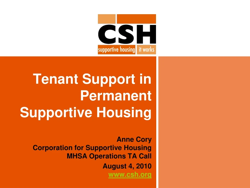 tenant support in permanent supportive housing