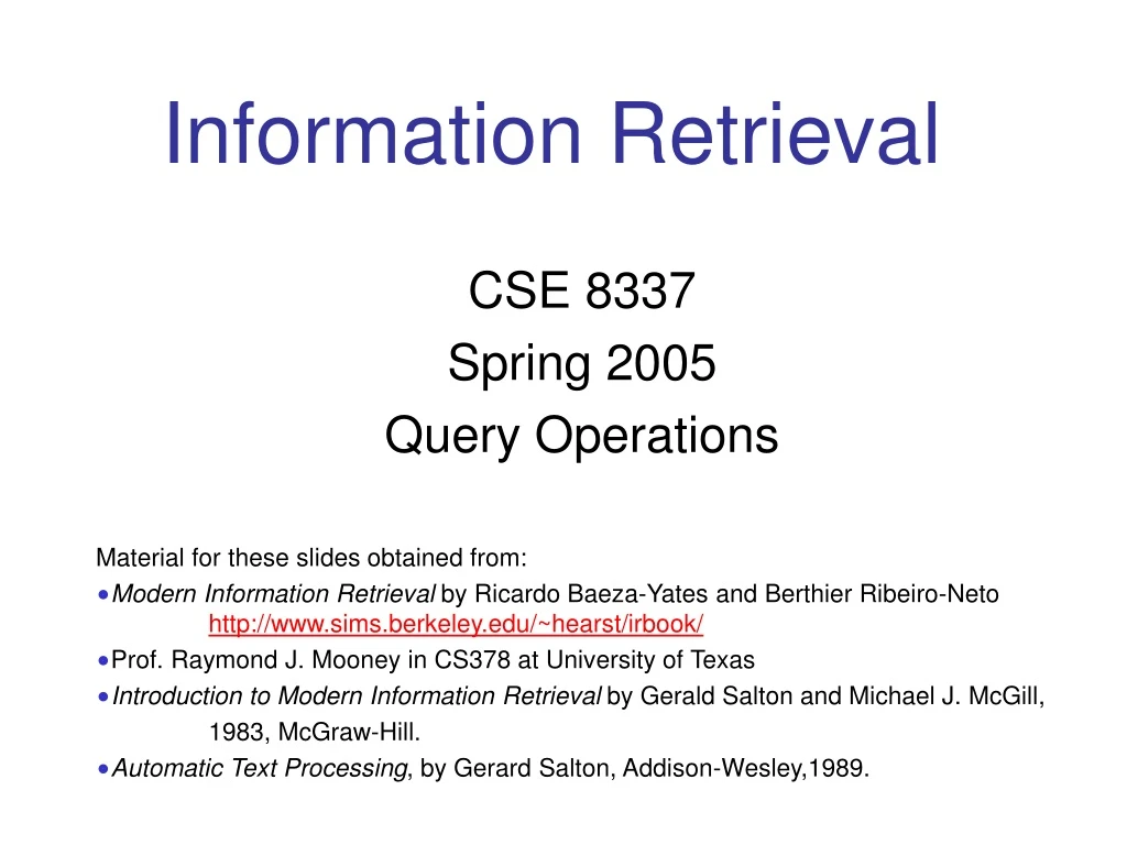 information retrieval