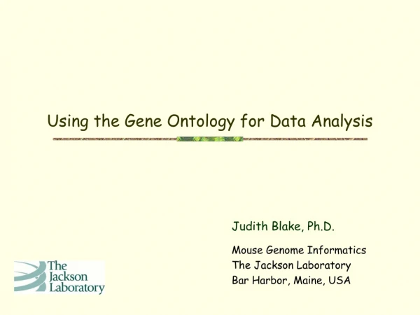 Using the Gene Ontology for Data Analysis