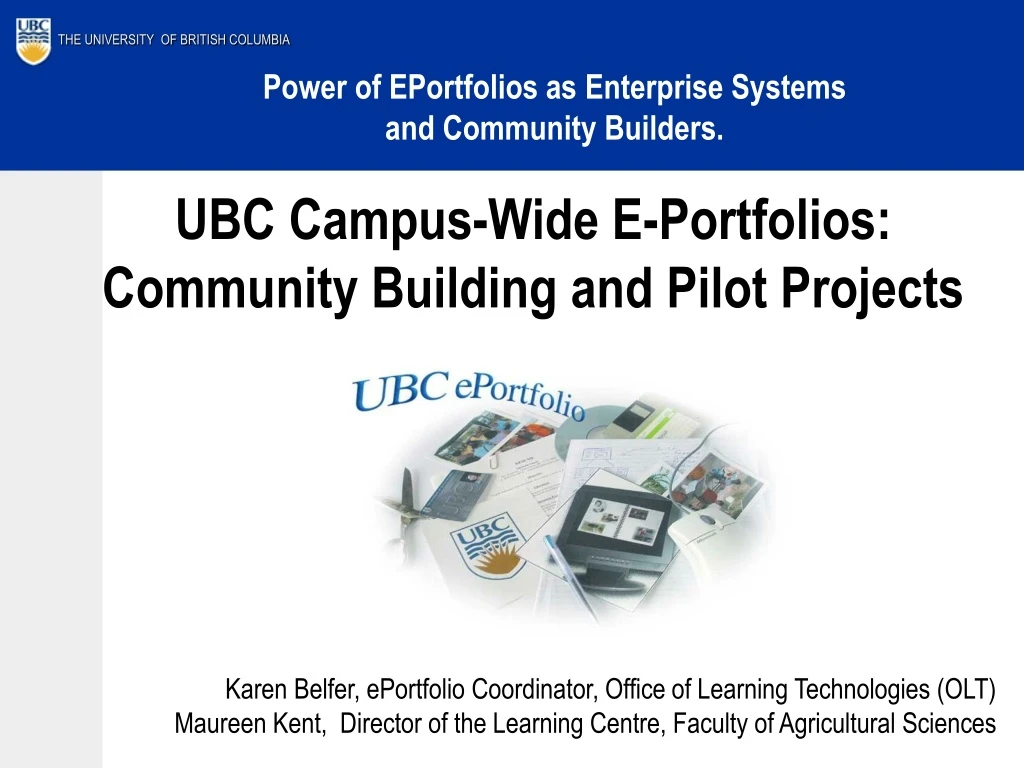 ubc campus wide e portfolios community building and pilot projects