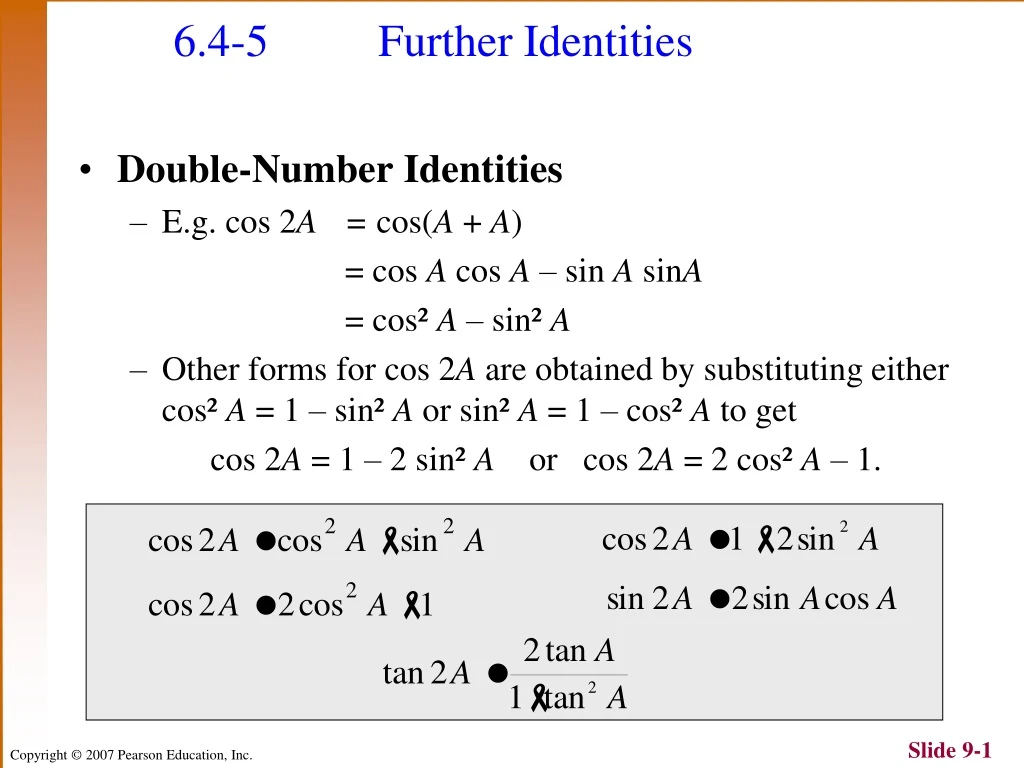 6 4 5 further identities