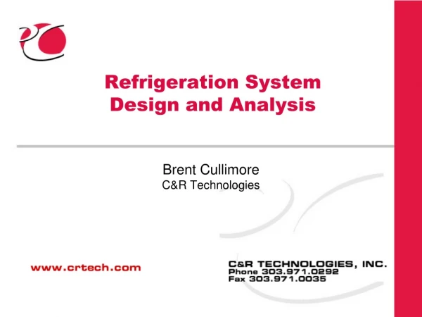 Refrigeration System Design and Analysis