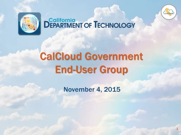 CalCloud Government  End-User Group