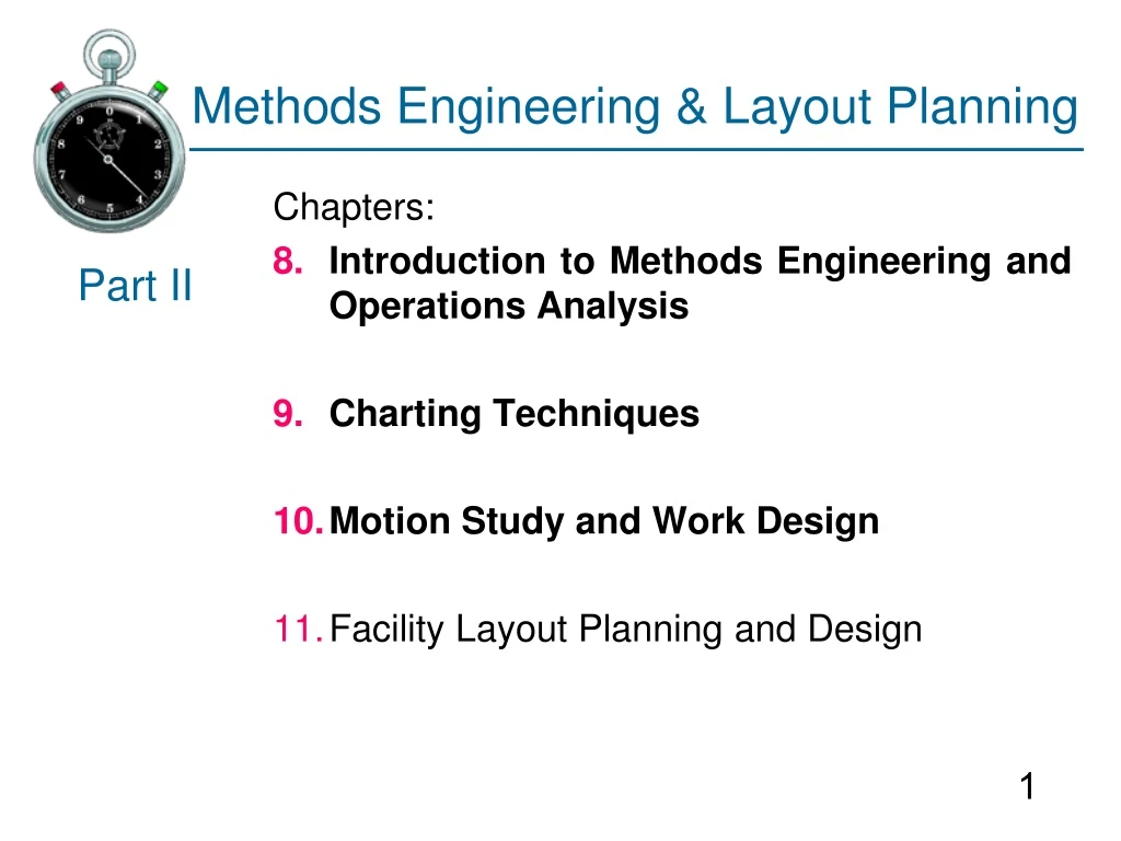 methods engineering layout planning