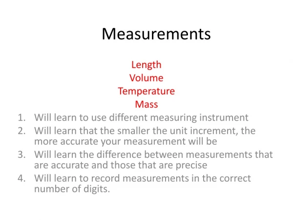 Measurements