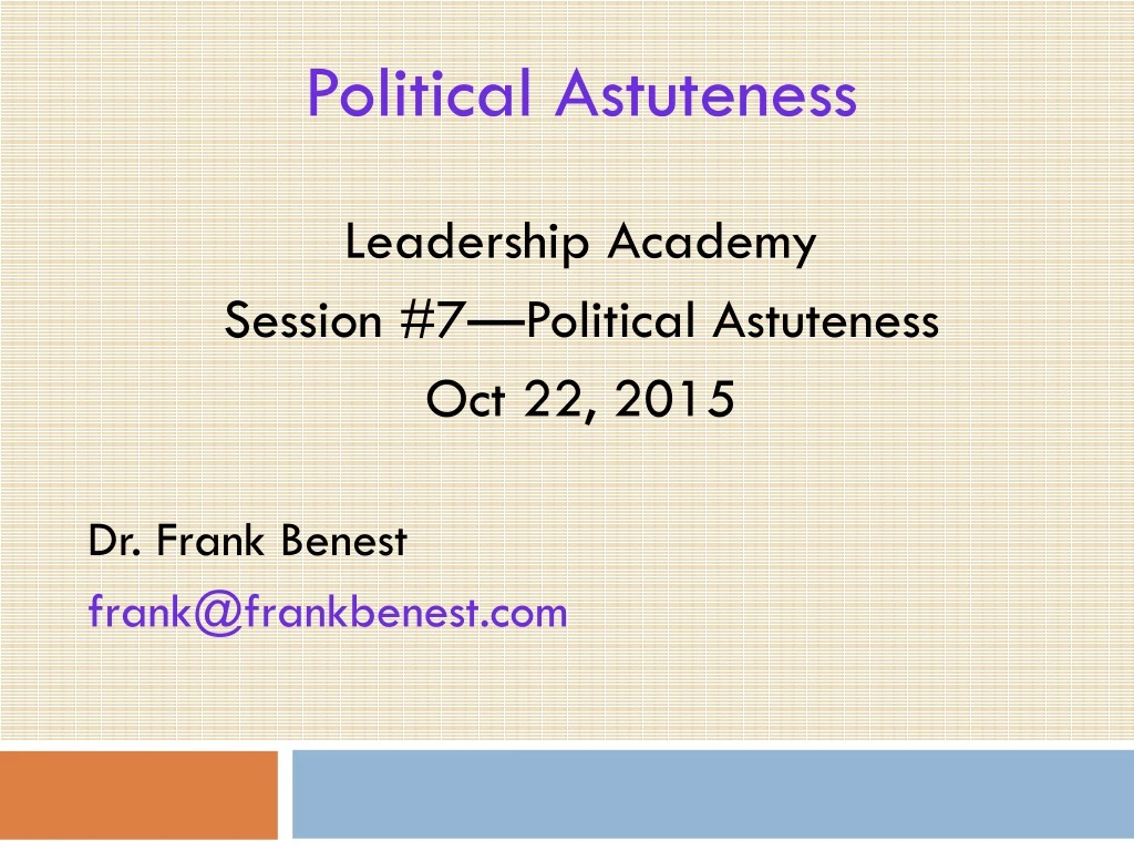 political astuteness