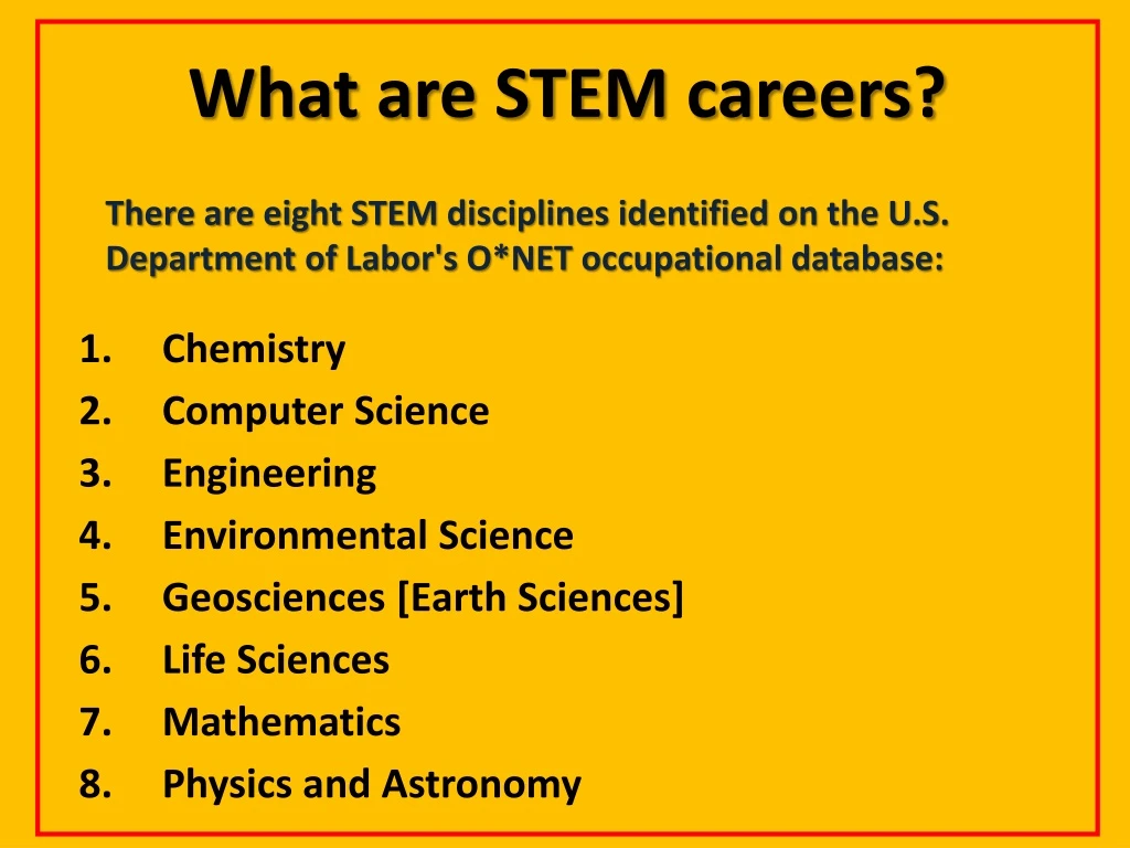 what are stem careers there are eight stem