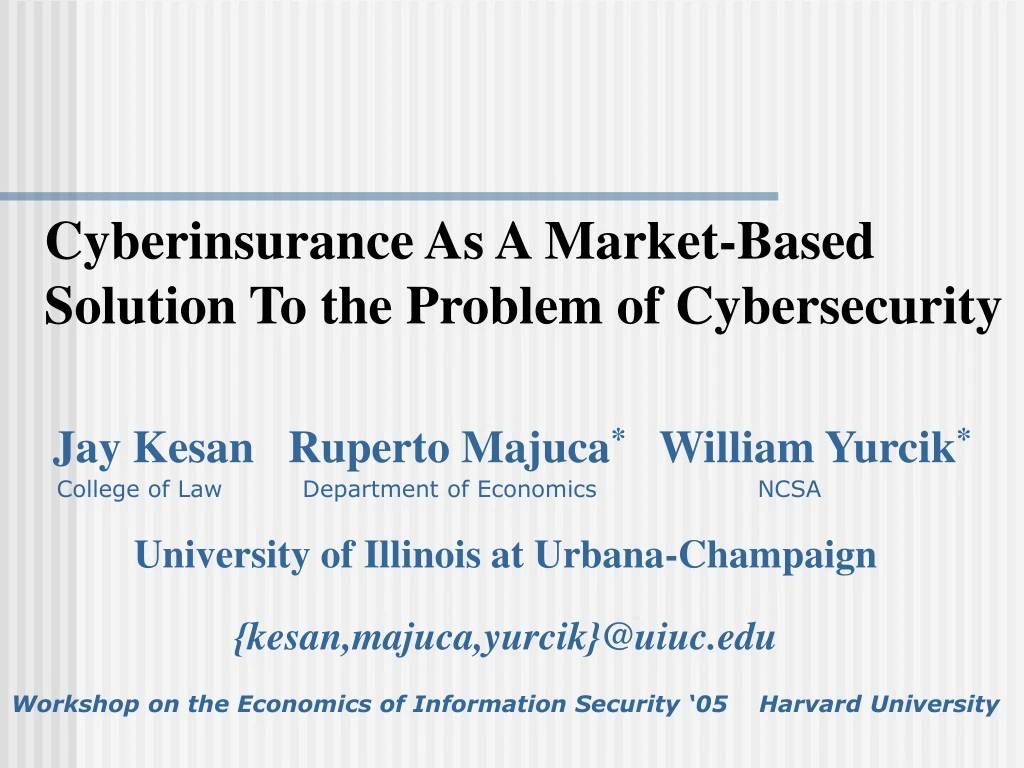 cyberinsurance as a market based solution