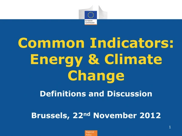 Common Indicators: Energy &amp; Climate Change