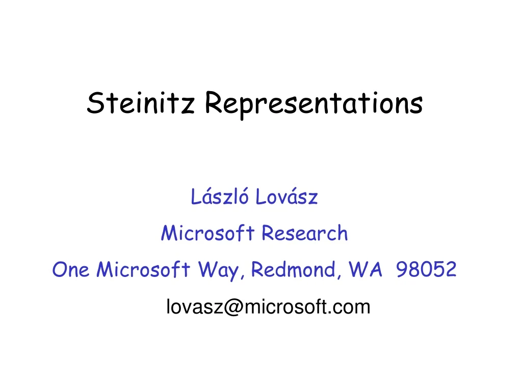 steinitz representations l szl lov sz microsoft