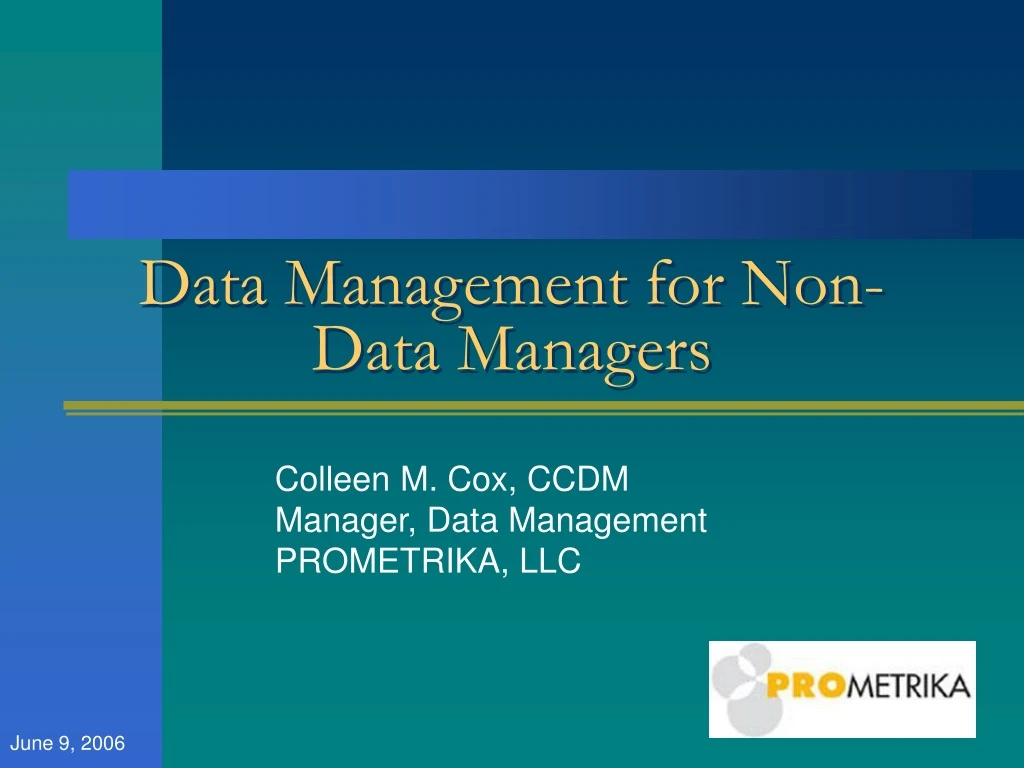 data management for non data managers