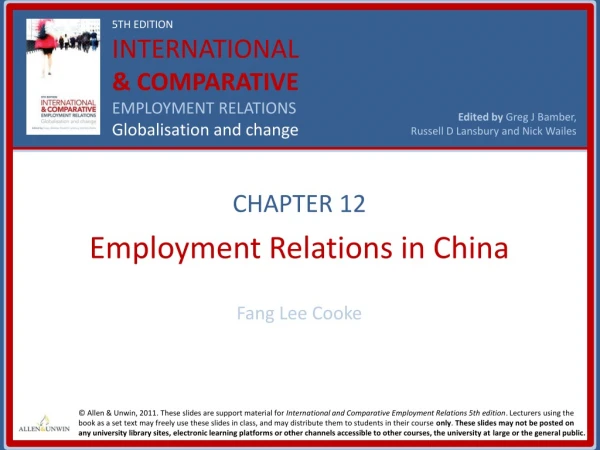 CHAPTER 12 Employment Relations in China Fang Lee Cooke