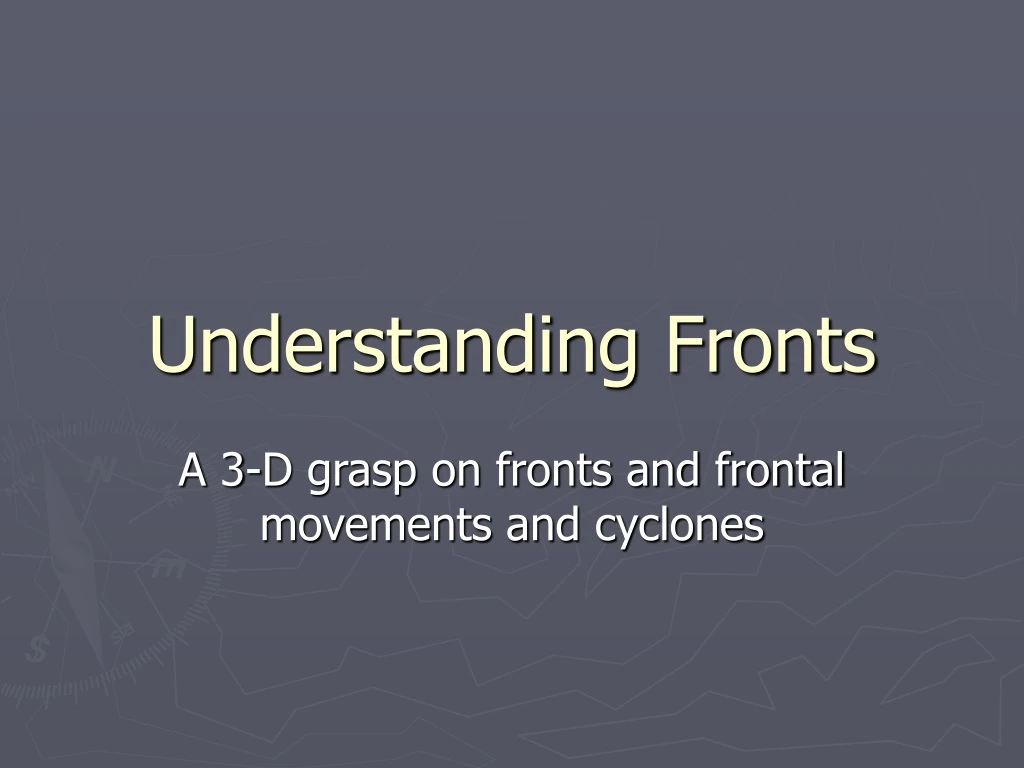 understanding fronts