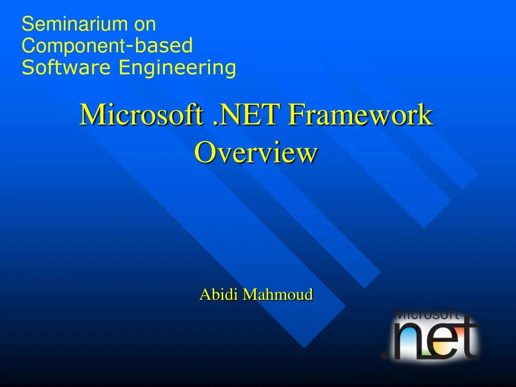 microsoft net framework overview abidi mahmoud