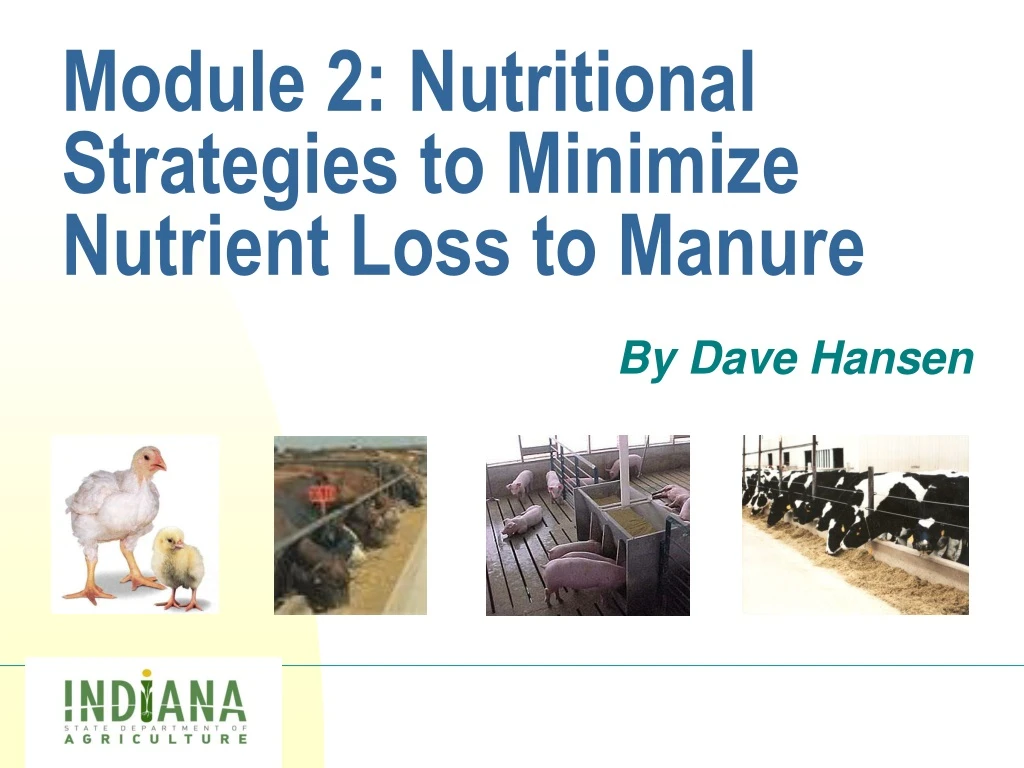 module 2 nutritional strategies to minimize nutrient loss to manure