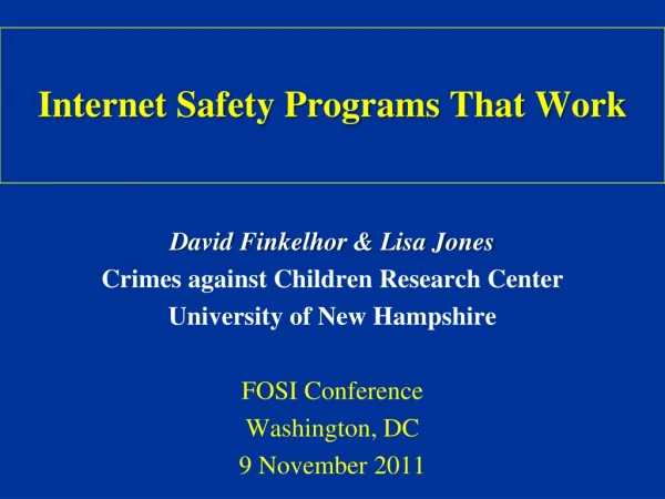 Internet Safety Programs That Work