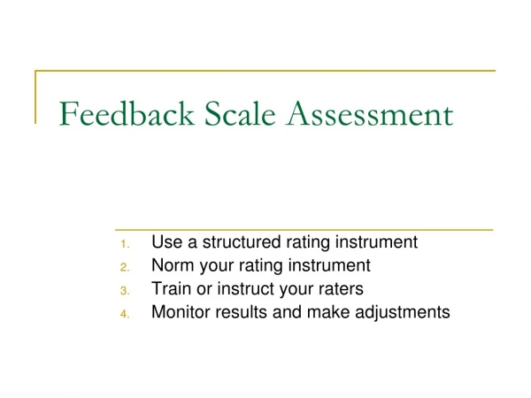 Feedback Scale Assessment