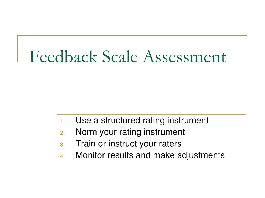 feedback scale assessment