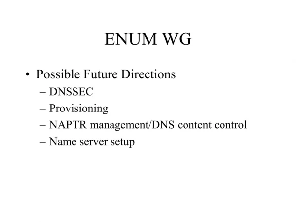 ENUM WG