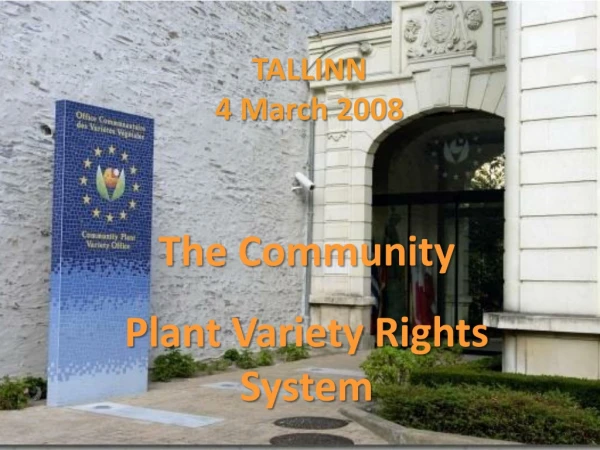 The Community  Plant Variety Rights System