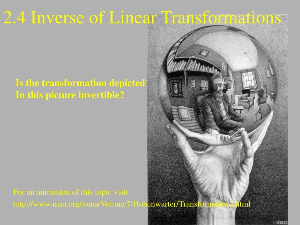 2 4 inverse of linear transformations