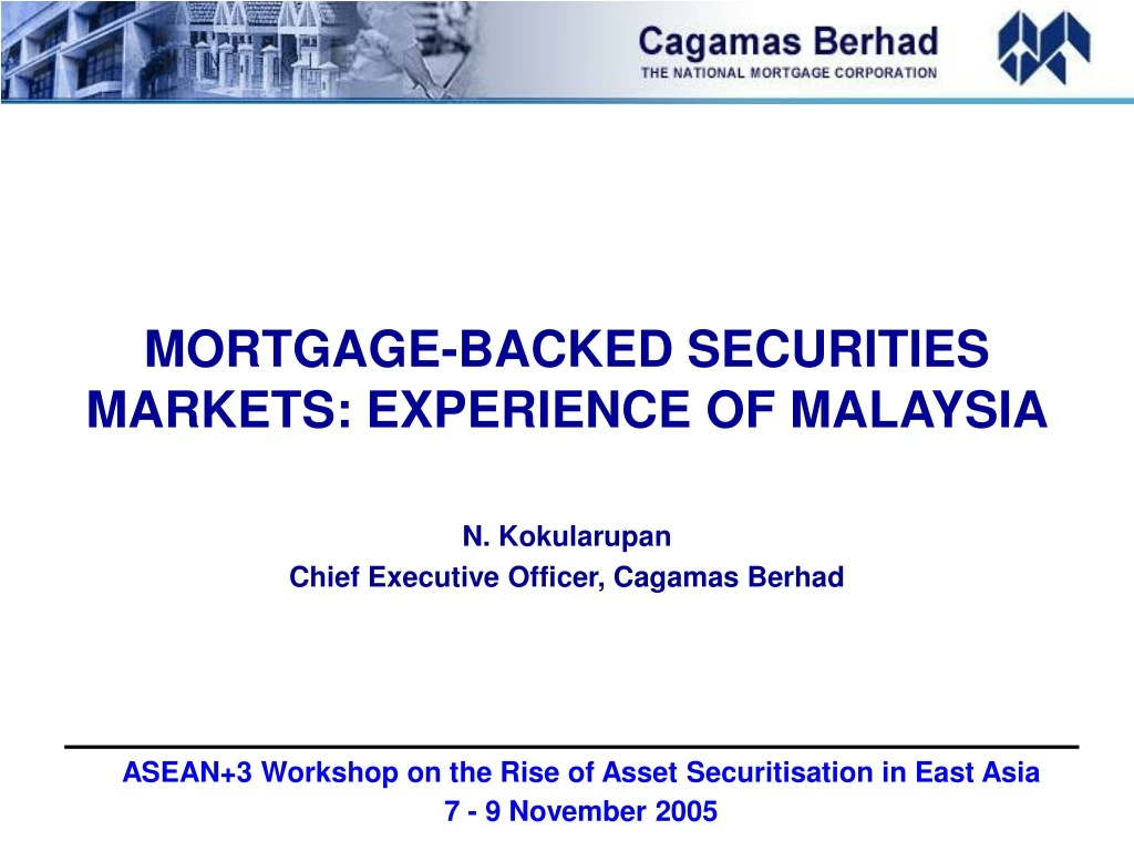 mortgage backed securities markets experience