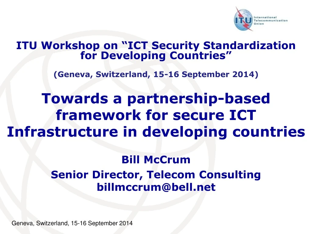 towards a partnership based framework for secure ict infrastructure in developing countries