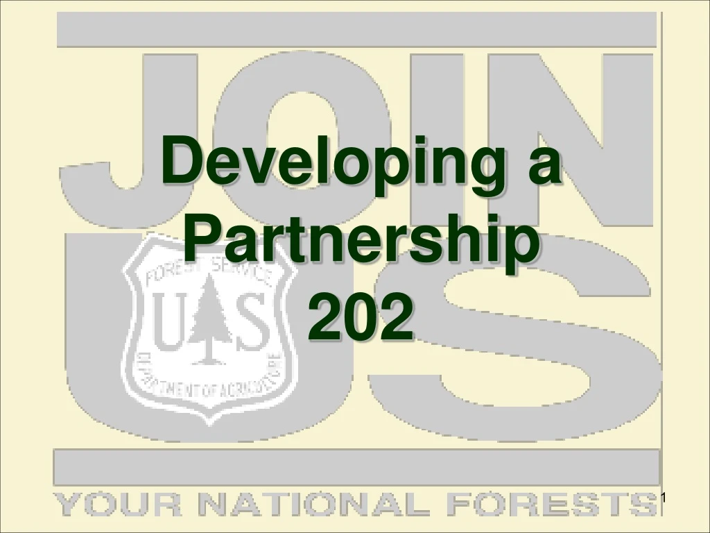 developing a partnership 202