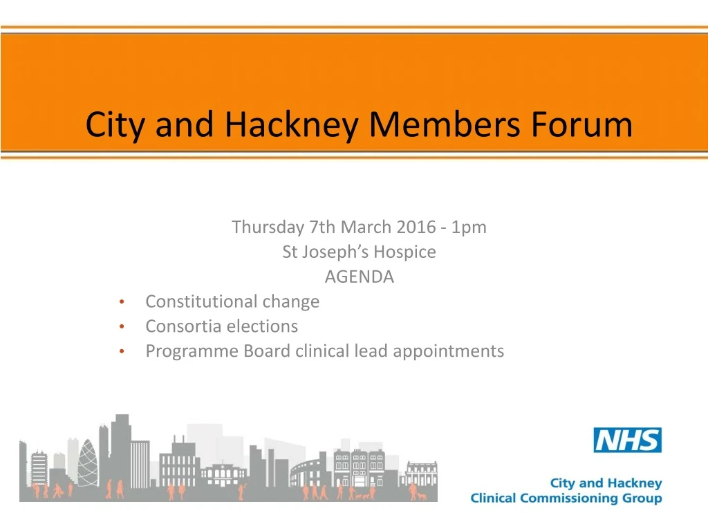 city and hackney members forum