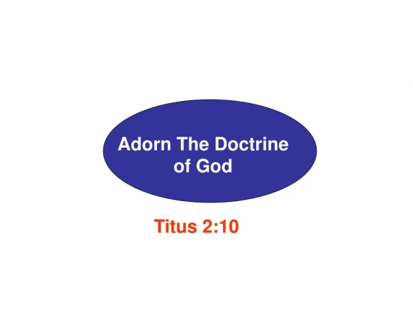 Adorn The Doctrine of God