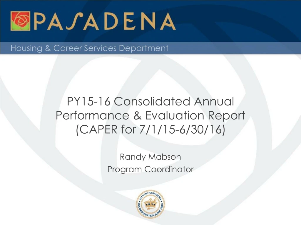 py15 16 consolidated annual performance evaluation report caper for 7 1 15 6 30 16