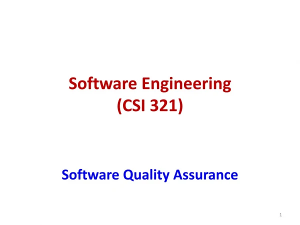 Software Engineering  (CSI 321)