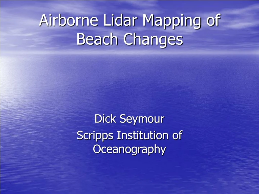 airborne lidar mapping of beach changes