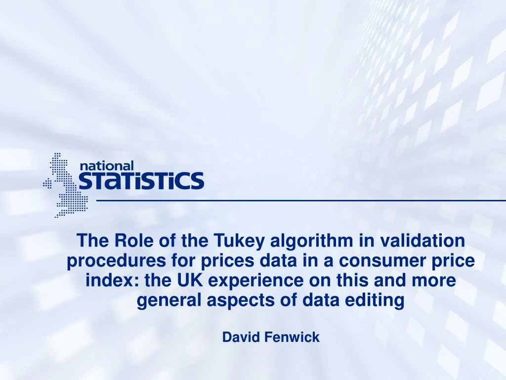 the role of the tukey algorithm in validation