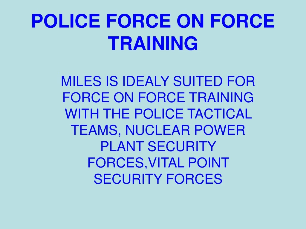 police force on force training