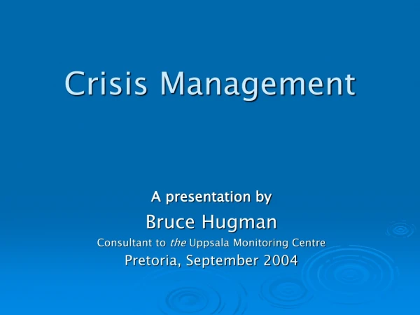 Crisis Management