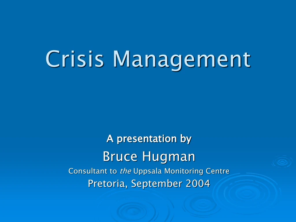 crisis management