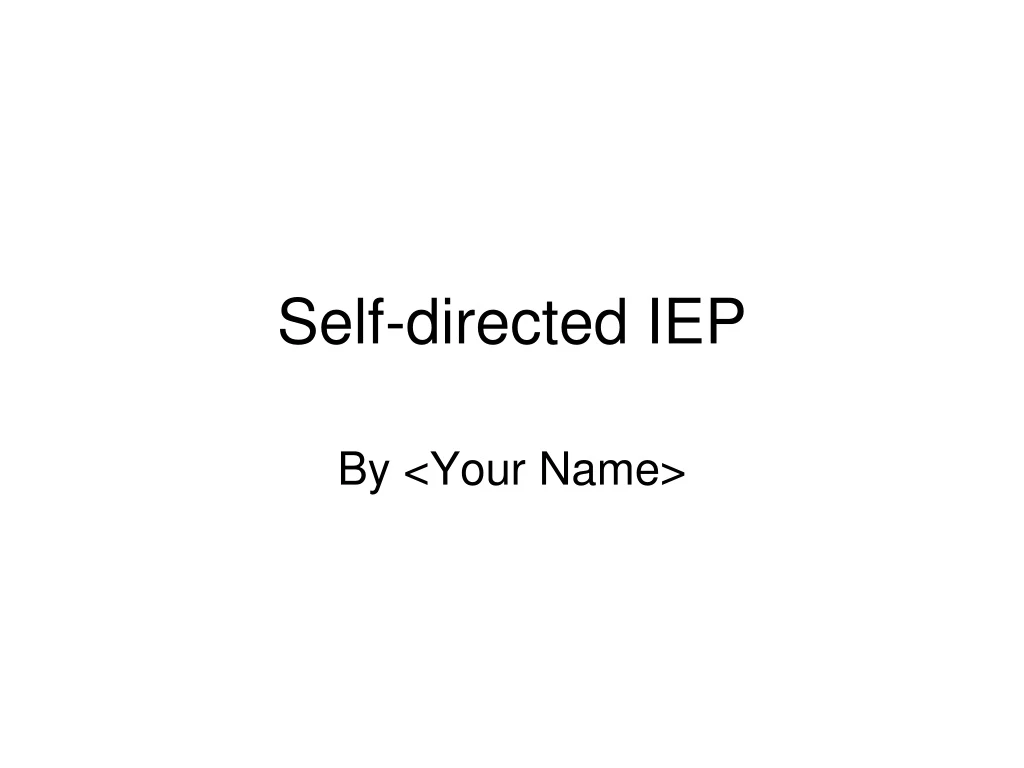 self directed iep