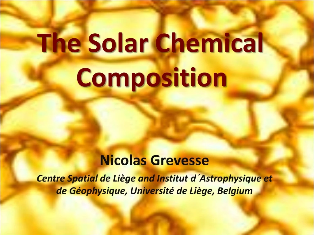 the solar chemical composition