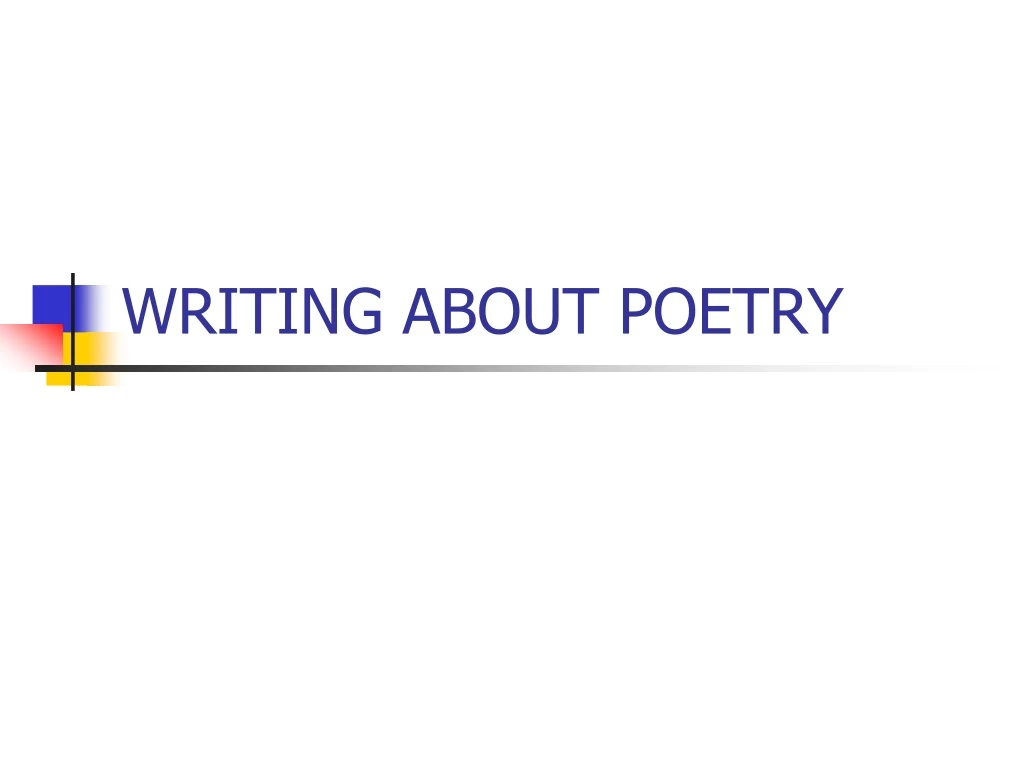 writing about poetry