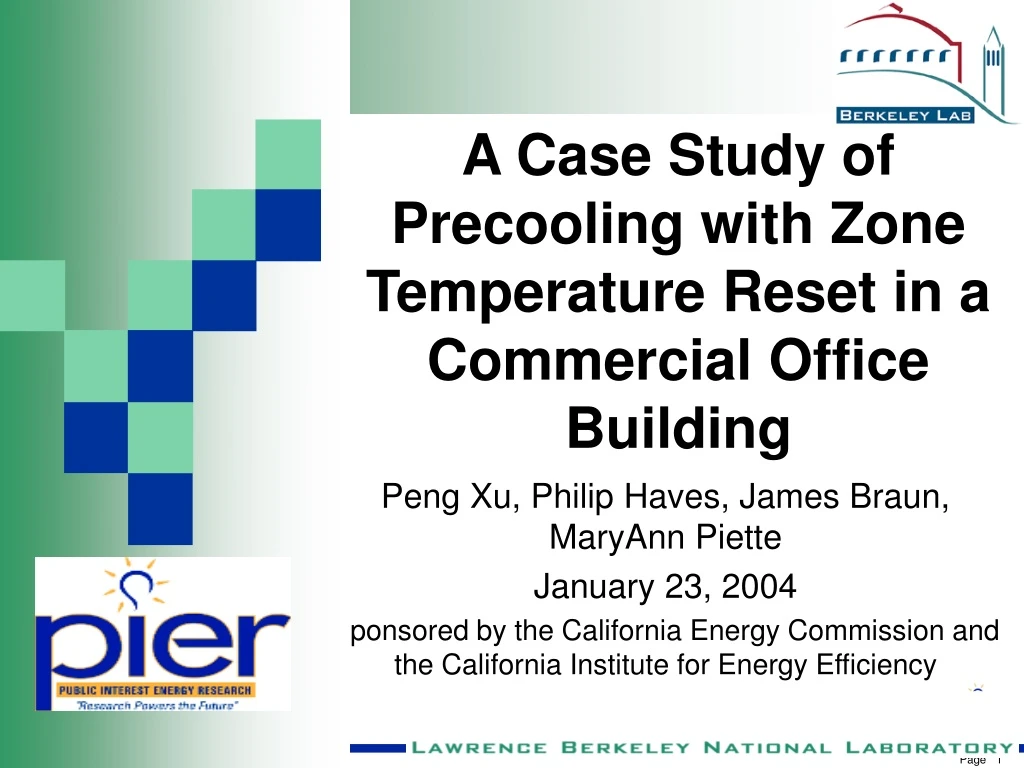a case study of precooling with zone temperature