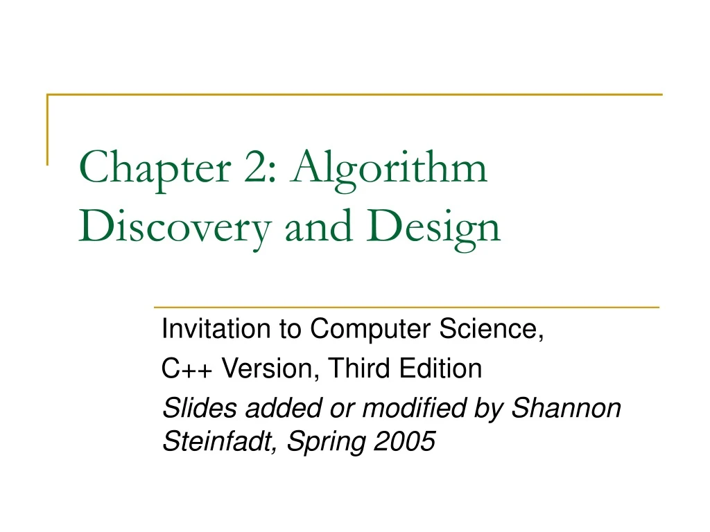 chapter 2 algorithm discovery and design