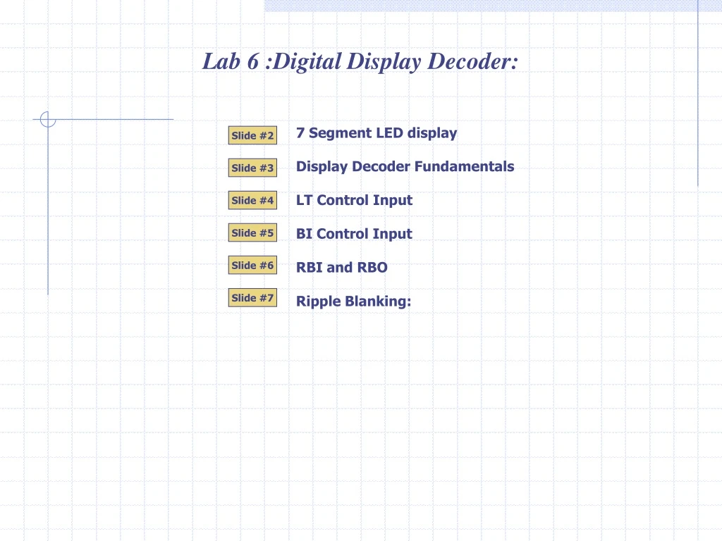 lab 6 digital display decoder