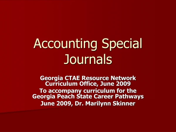 Accounting Special Journals