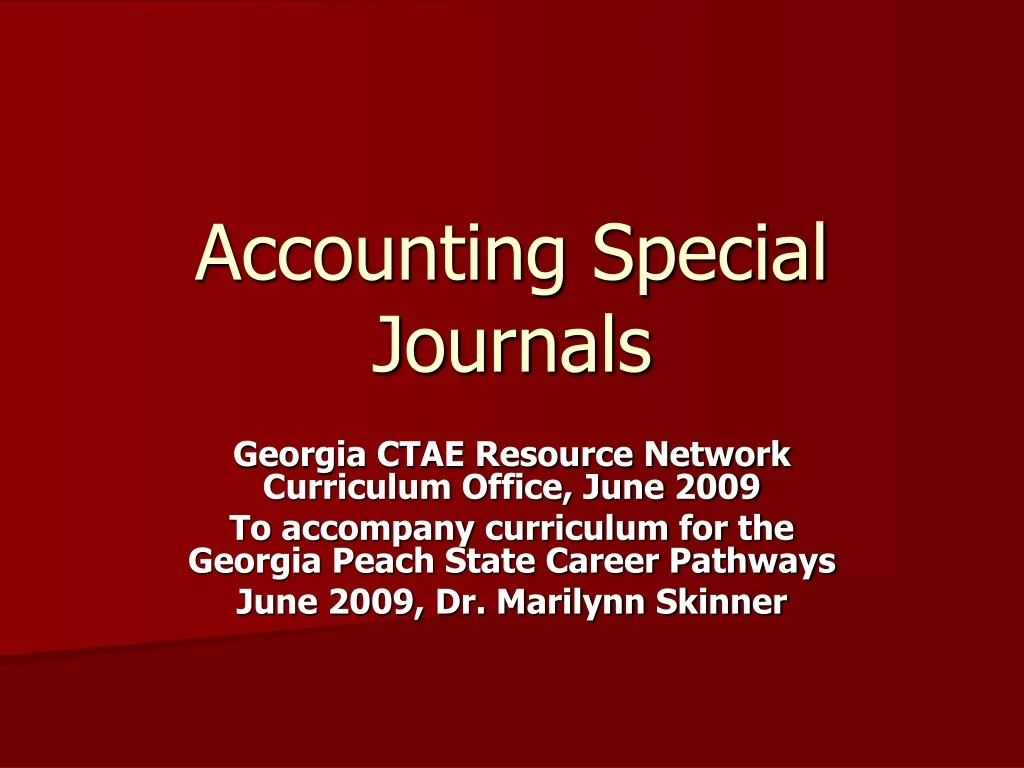 accounting special journals